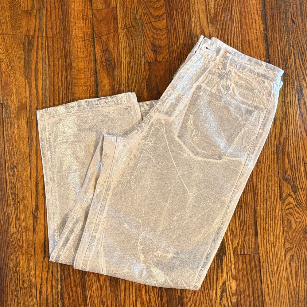 🎉Pretty Garbage Metallic Shiny Jean Pants!